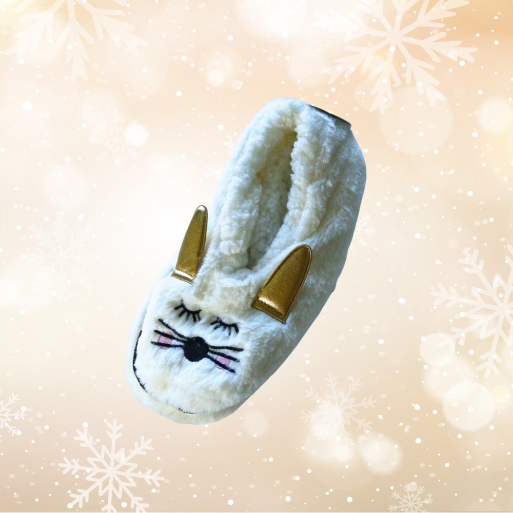 Warm and Snuggly Collection Animal White Fuzzy Slippers
